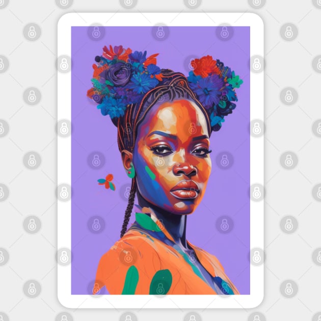 Black beautiful woman portrait 2 Sticker by Stades